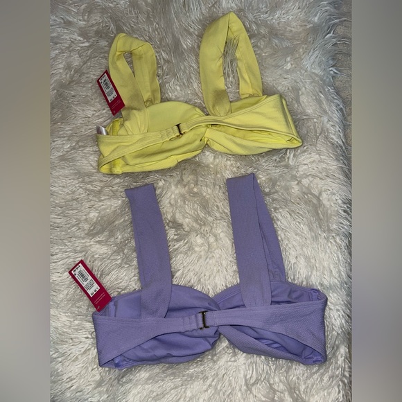 NWT - Target -Set of 2 Juniors textured twist front bralette bikini top Size L - Picture 4 of 5